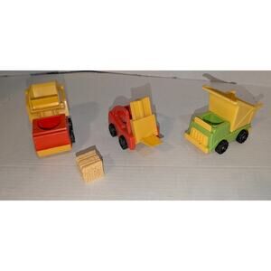 Vintage 1970's Fisher Price Little People Construction Vehicles Rare